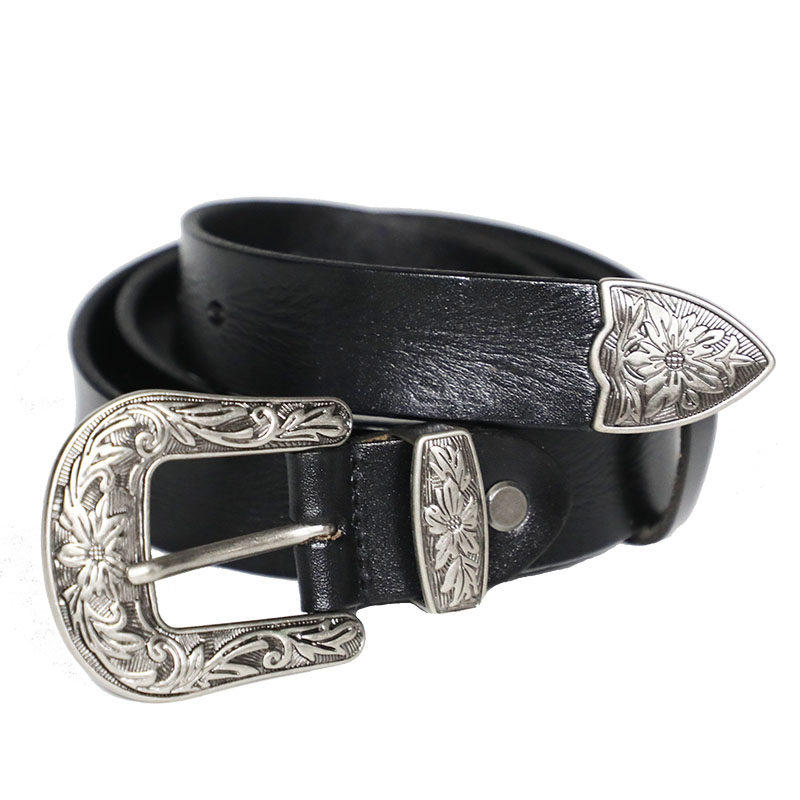 皮轩阁vintage复古金属扣配饰装饰百搭ins风大银扣女士腰带皮带女