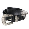 Pi Xuan Ge women's large silver buckle first layer cowhide