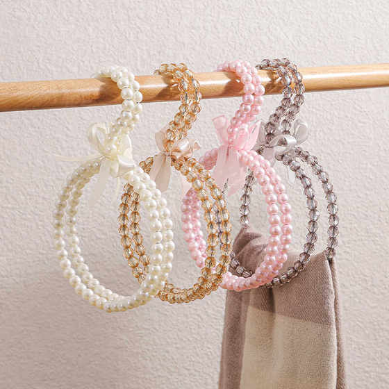 Pearl rhombus S-shaped hook multifunctional S-shaped hook silk scarf scarf S-shaped hook clothing store kitchen wardrobe metal hanging
