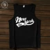 Thể thao nam cản trở áo vest không tay nam mùa hè Phiên bản Hàn Quốc của thương hiệu bông hip hop vest thanh niên lỏng lẻo bóng rổ thể dục - Áo vest cotton