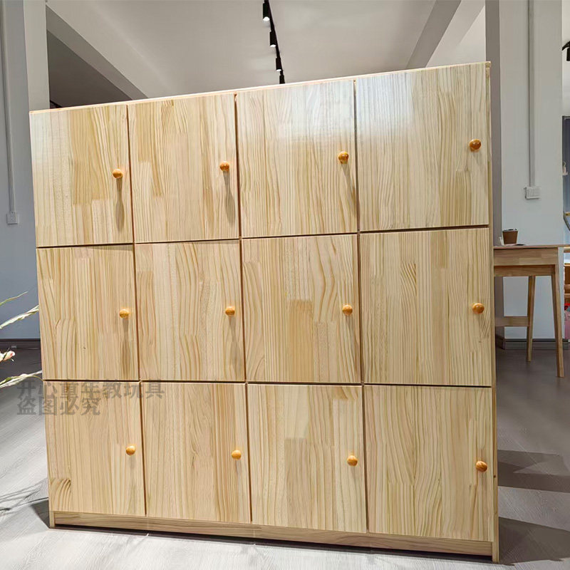 幼儿园实木储物柜带门书包柜鞋柜早教舞蹈室蒙氏玩具柜衣帽柜定制,淘宝优惠券,粉丝福利购,淘宝优惠卷
