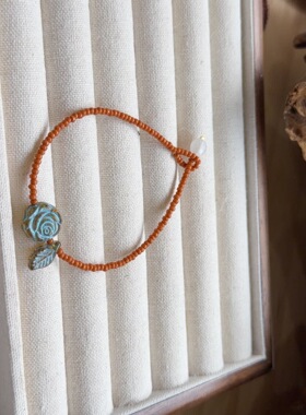 春夏捷克珠手链天然石混搭戒指弹力均码多巴胺色彩指环串珠饰品