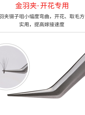 2支美睫师专用金羽高精度镊子