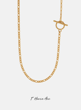 OT扣裸链不对称古巴链毛衣链男女