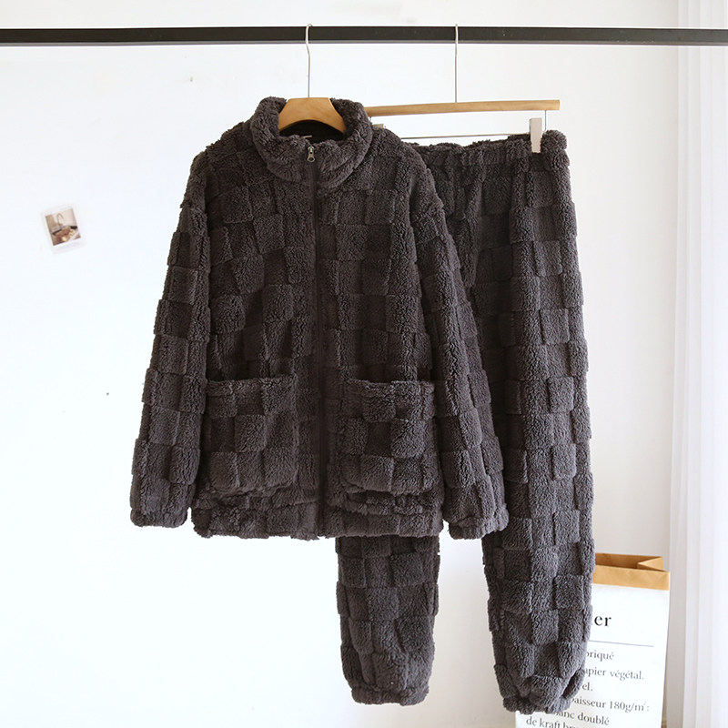 情侣睡衣秋冬款珊瑚绒2023新款男士女士加绒法兰绒拉链家居服冬季,淘宝优惠券,粉丝福利购,淘宝优惠卷