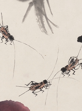 齐白石蔬果图近代国画挂轴高清