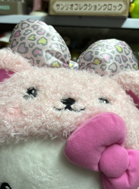 【小衣橱杂货铺】日本古三丽鸥HelloKitty豹纹蝴蝶结玩偶公仔