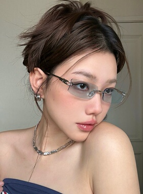 无边框透蓝清冷风GM金属墨镜