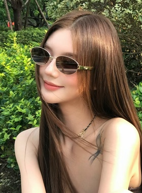 老钱风椭圆猫眼显瘦防UVB太阳镜