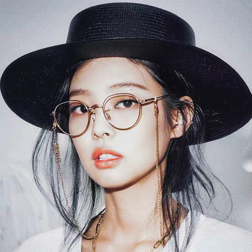jennie同款网红超轻眼镜框架防蓝光可配近视女韩版潮ins素颜金边 - 图1