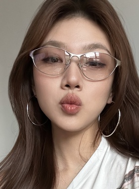 金属老钱亚裔风银框渐变水银墨镜