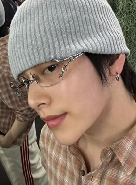 韩版李龙馥同款无框金属太阳镜