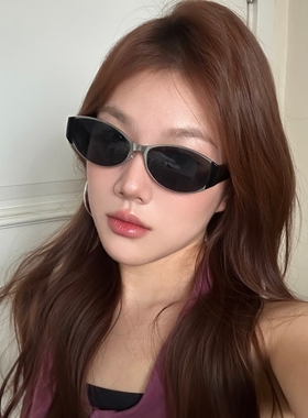 金属老钱风猫眼墨镜女潮方圆脸