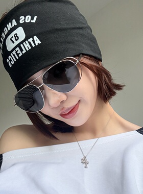 老钱风镂空银灰大框显瘦太阳镜