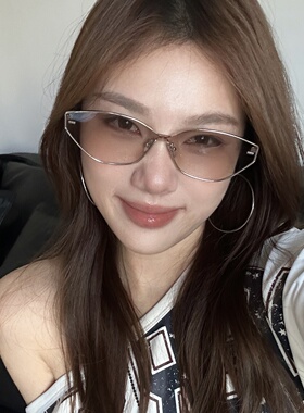 复古金属老钱风猫眼渐变水银墨镜