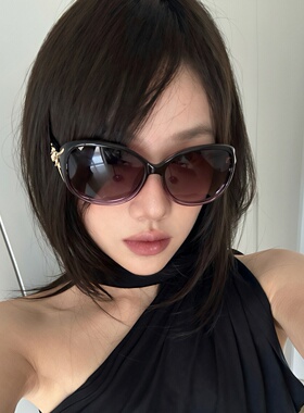 千禧辣妹复古紫方脸显瘦太阳镜