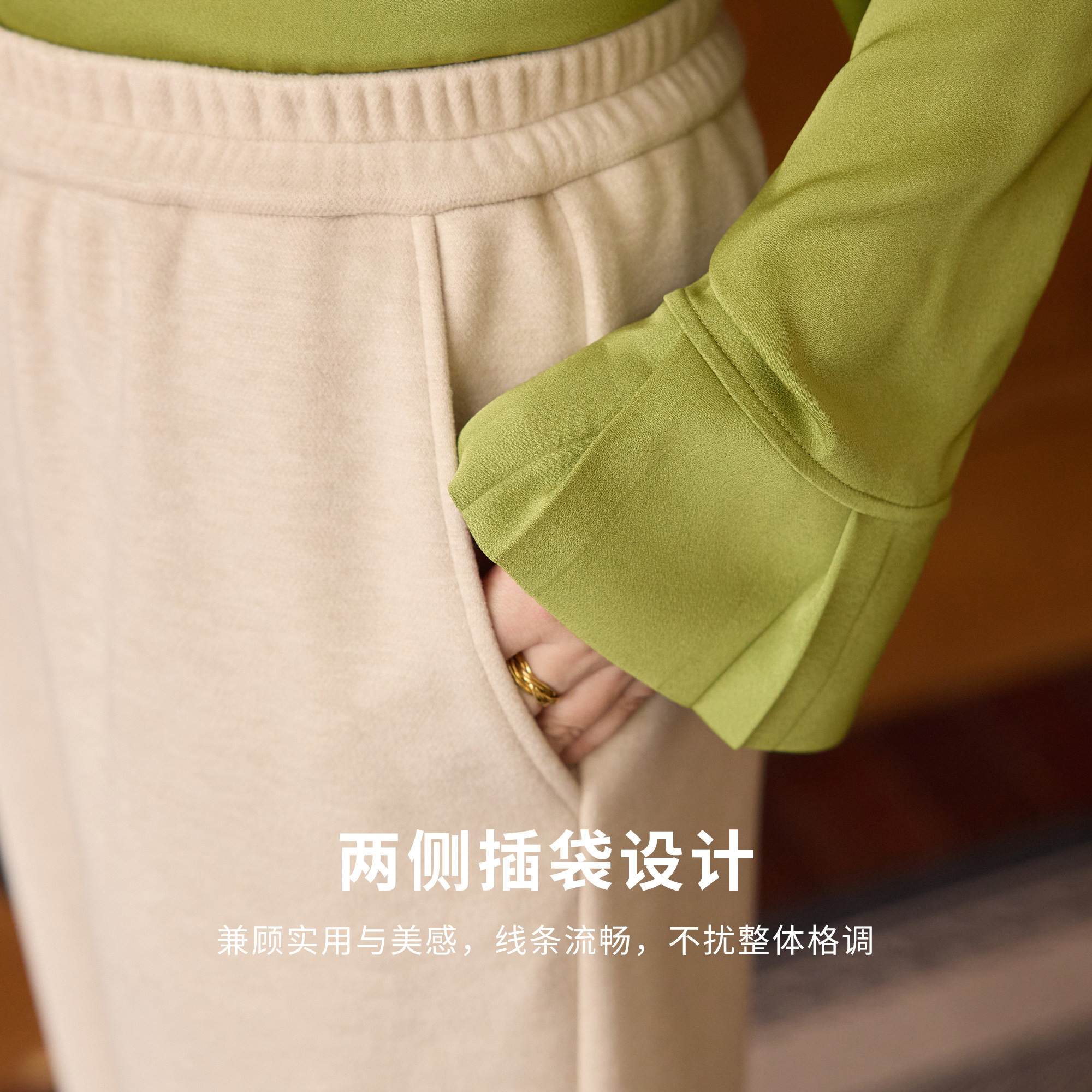 美丽客栈高端大码轻奢女装新款直筒裤适合200斤胖mm品质花边裤子,淘宝优惠券,粉丝福利购,淘宝优惠卷