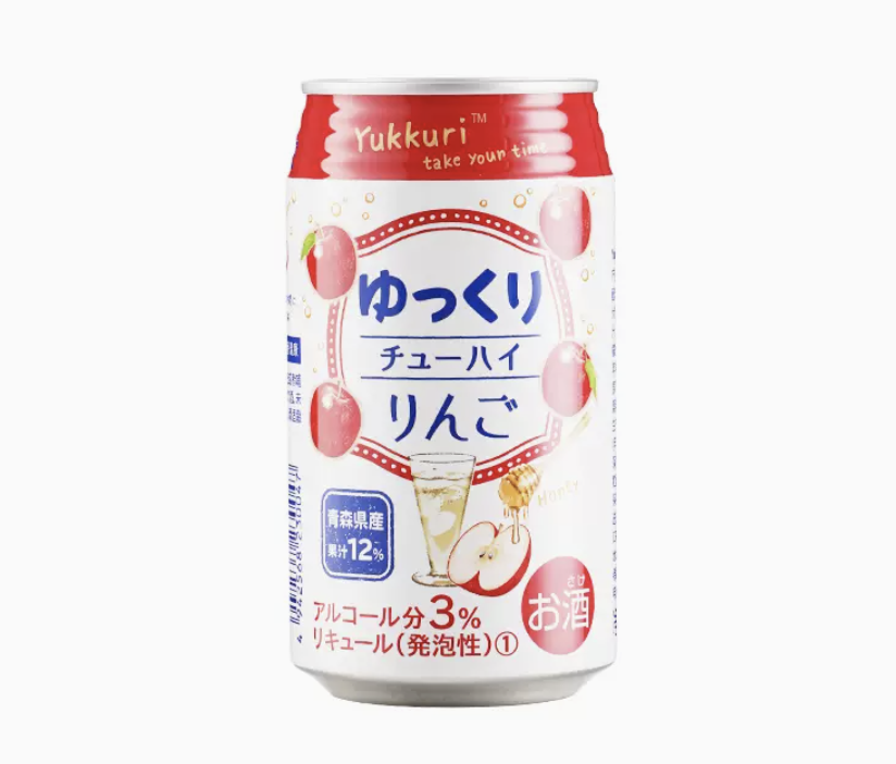日本进口yukkuri チューハイ ゆず柚子味 白桃苹果气泡酒 配制酒
