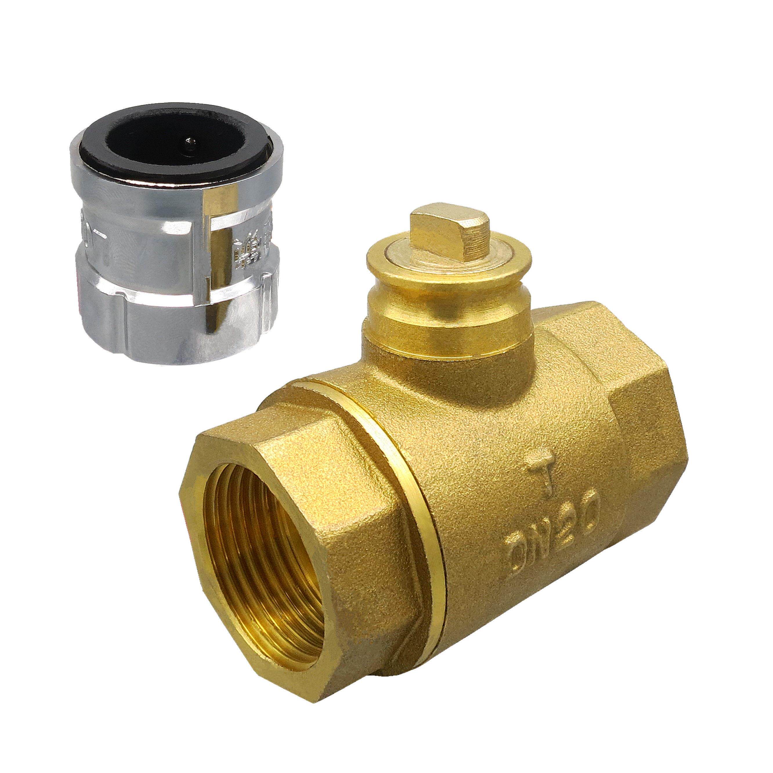 暖气锁闭球阀4分6分1寸磁性带锁铜阀门水表前自来水供暖防盗开关