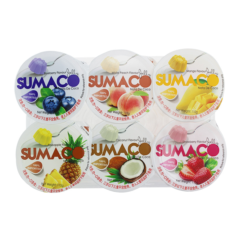 SUMACO素玛哥进口山竹味果冻布丁芒果菠萝荔枝水蜜桃味儿童零食 - 图3