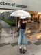 Huanghuangjia American cropped jeans ສີຟ້າ