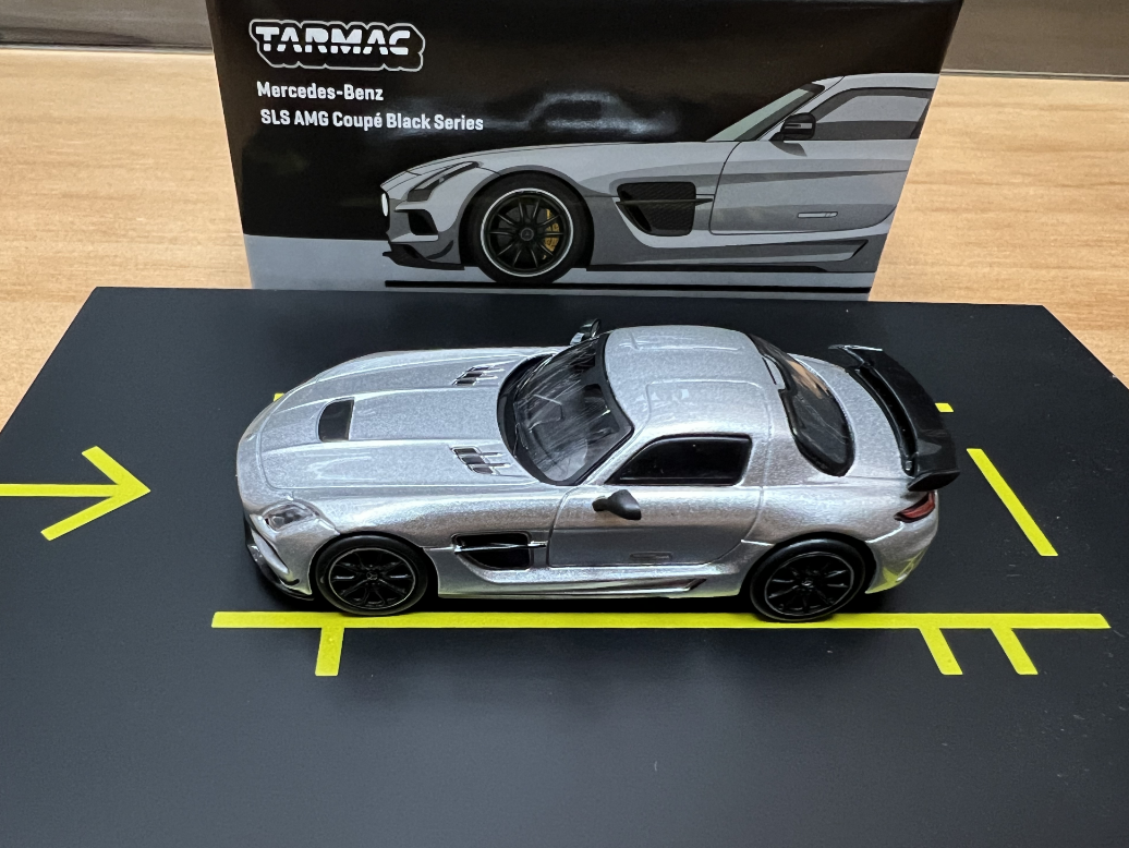 【现货】Tarmac Works 1:64奔驰 SLS AMG金属银色合金车模型-图1