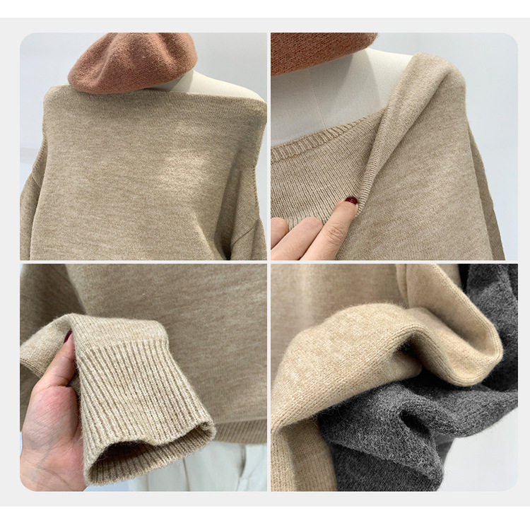 miu里miu气韩系一字肩毛衣女2025秋冬内搭性感露肩针织打底衫上衣,淘宝优惠券,粉丝福利购,淘宝优惠卷