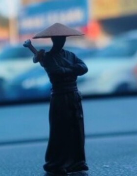 包邮侠客披风背剑微景观江湖故人3d打印小树脂微缩物模型寒江孤影