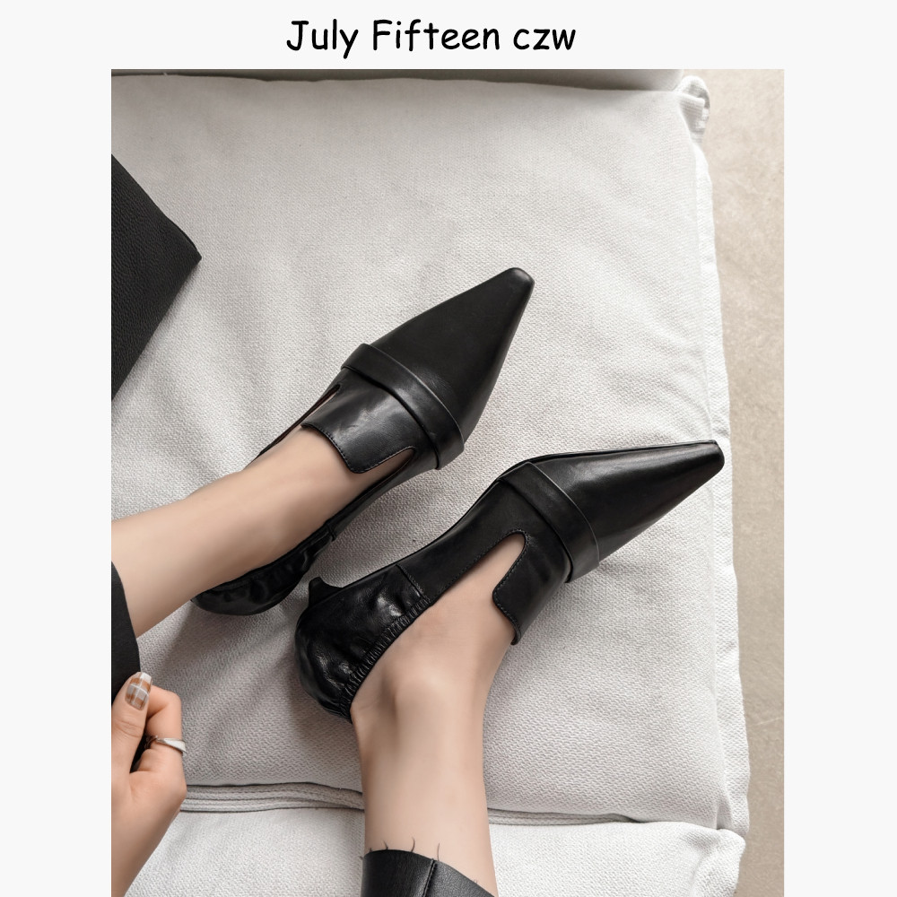 头层牛皮轻奢风尖头3.5cm猫跟乐福鞋女2026春季新款气质单鞋通勤,淘宝优惠券,粉丝福利购,淘宝优惠卷