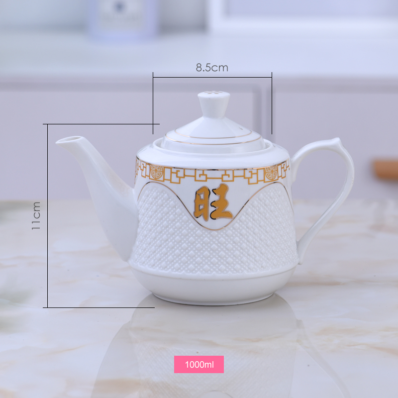 陶瓷茶壶单壶家用耐热凉开水壶大容量客厅冷水壶带过滤复古茶水壶-图2