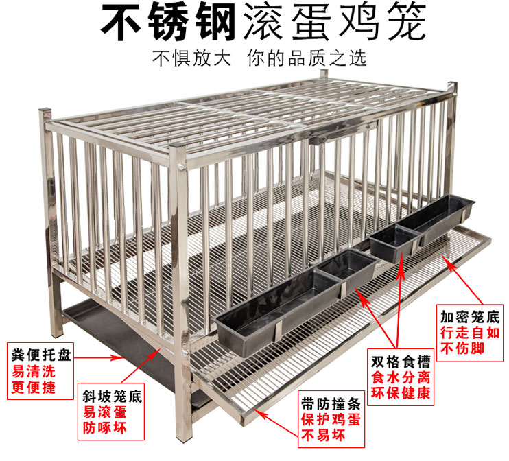 不锈钢鸡笼自动滑蛋鸡笼多层笼子家用养殖下蛋鸡母鸡笼特大号鸡舍-图1