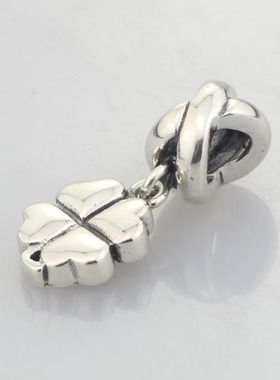 纯银四叶草滴油吊坠