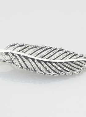 毕亨特 s925纯银 镶满钻 轻如鸿毛  羽毛 适合拖贝斯手项链串珠