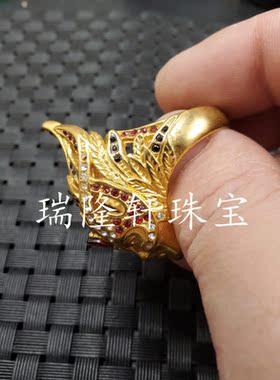 合金人物锆石复古饰品戒指