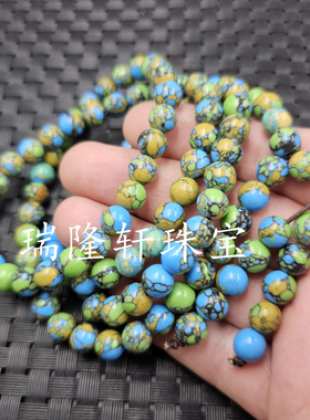 藏三宝圆珠手链仿绿松石108颗