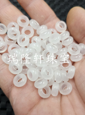 新疆和田白玉石英岩玉大孔玉扣