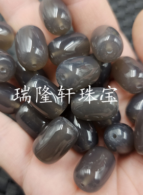 1烟灰色玛瑙路路通玉石散珠