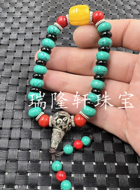 玉石手链优化绿松石算盘珠手串