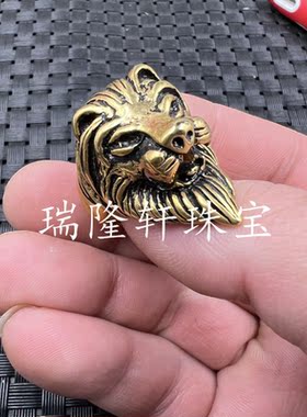 文玩饰品戒指合金狮子头戒指