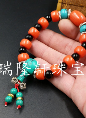 高档精美仿蜜蜡桶珠手