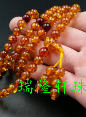 时尚精美仿蜜蜡琥珀圆珠手链血泊饰品蜜蜡圆珠手链108颗多圈手串