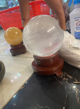 请直接下单 天然白水晶球摆件 天然原石打磨白水晶球 白色水晶球