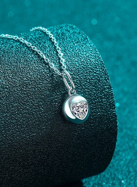 S925纯银莫桑石项链女全包