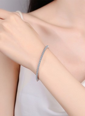 定制D色1.68克拉莫桑石手镯925银