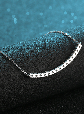 纯银八心八箭PT950铂金微笑项链