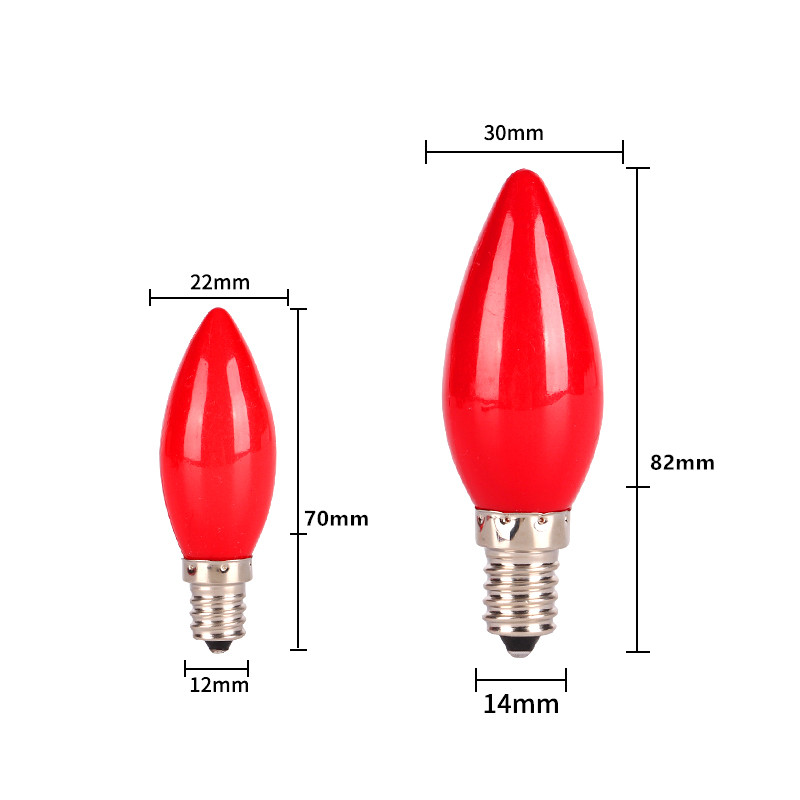 E12小螺口LED节能1W红色蜡烛灯E14莲花长明供佛神台财神红光灯炮 - 图2