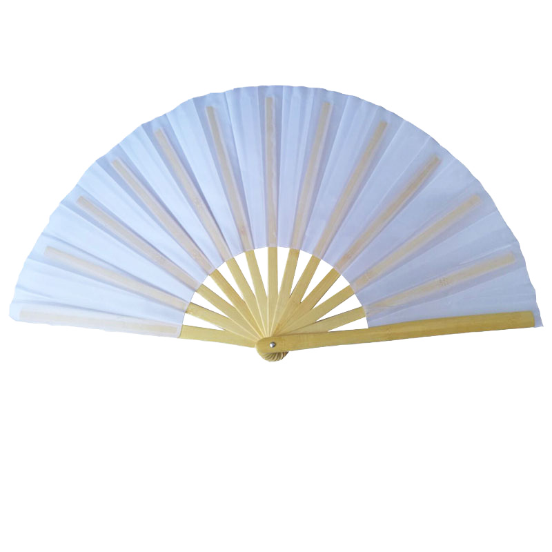 正品竹骨塑料骨绸缎素面太极扇男女士红色中国风一尺二功夫响扇子 - 图0