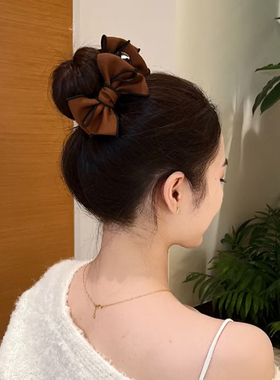 蝴蝶结发夹高级感丸子头抓夹