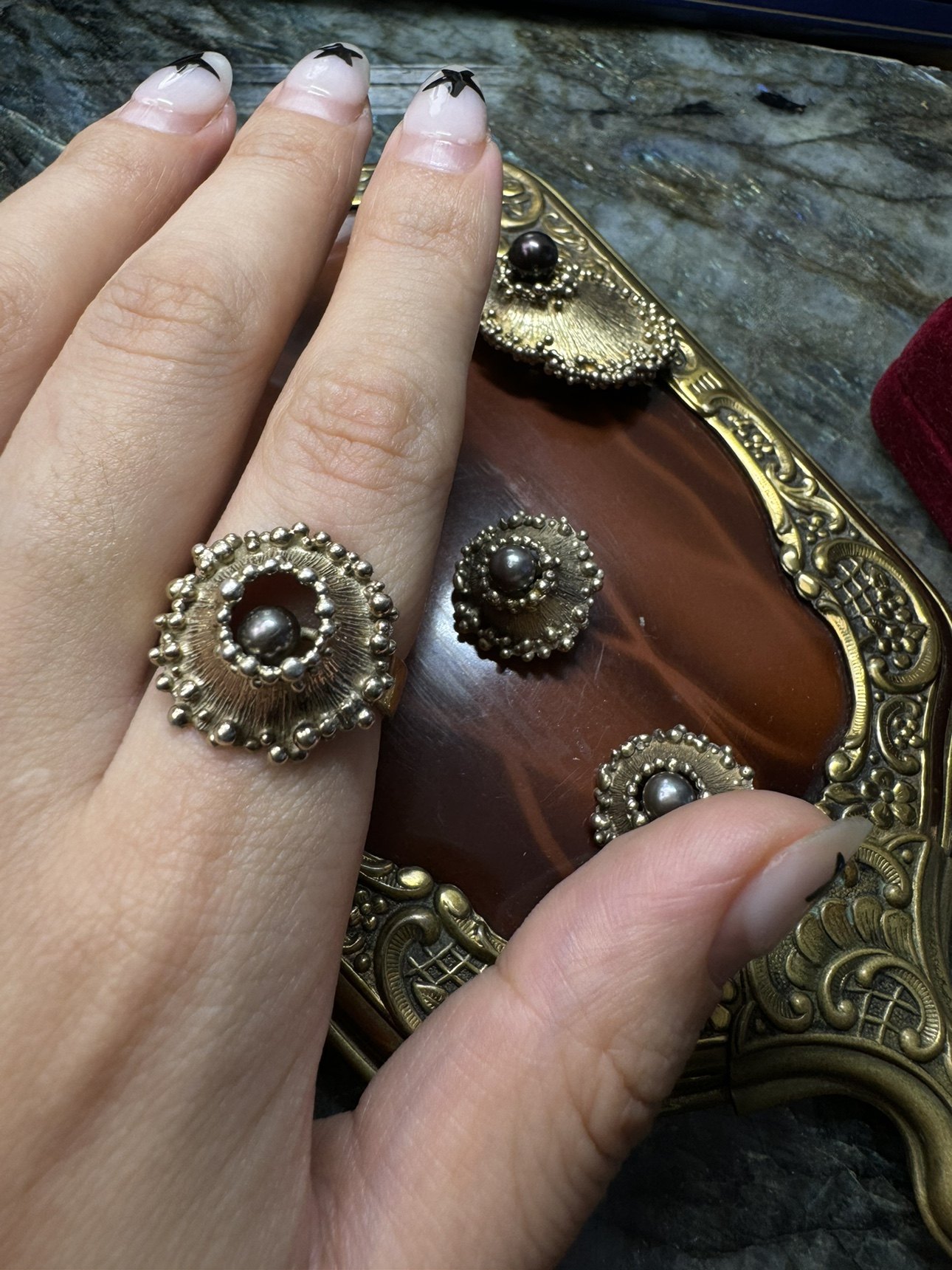 宫廷复古天然铂金灰珍珠通体925银设计师银耳环套装抽象熔岩烟花,淘宝优惠券,粉丝福利购,淘宝优惠卷