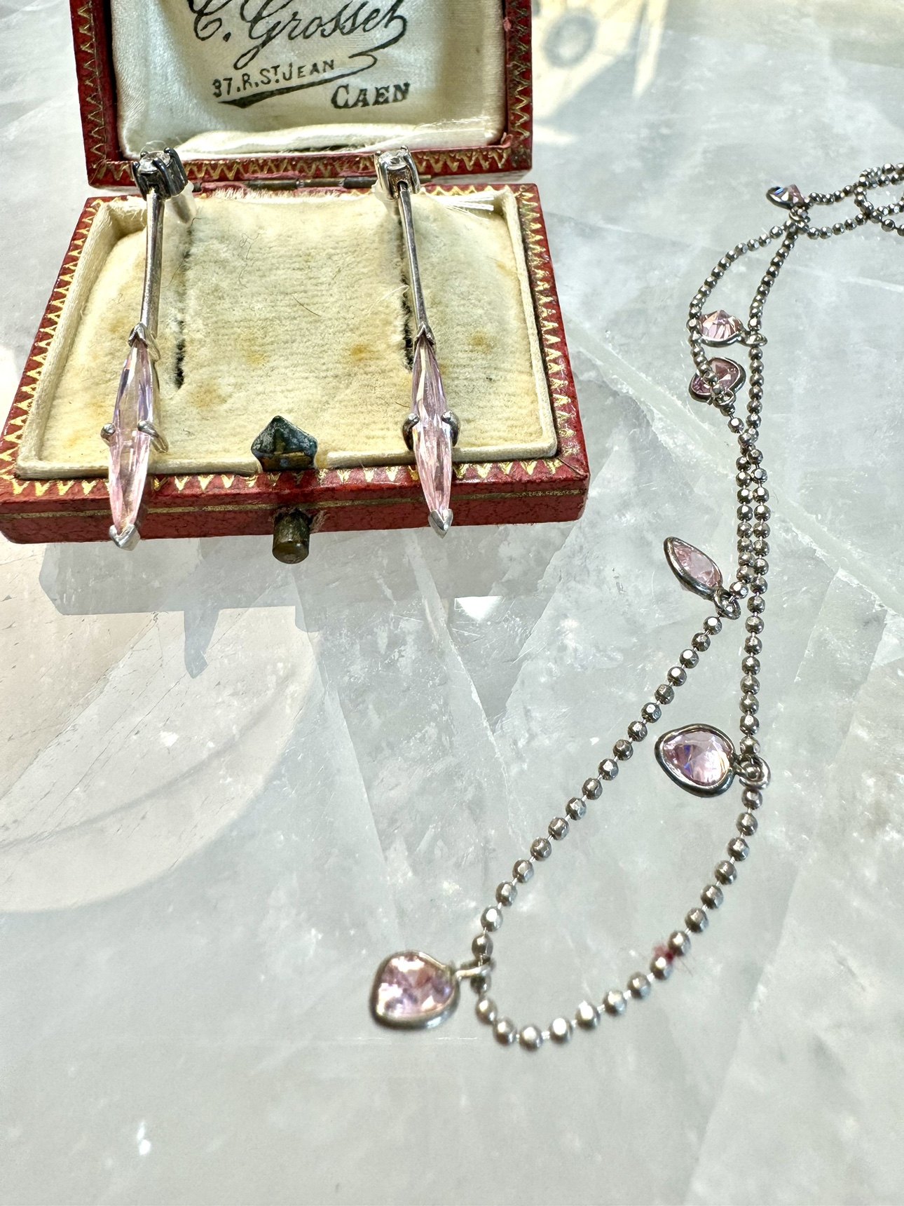 修饰圆脸原创设计通体925银耳钉耳环项链女小众设计感粉色搭配,淘宝优惠券,粉丝福利购,淘宝优惠卷